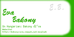 eva bakony business card